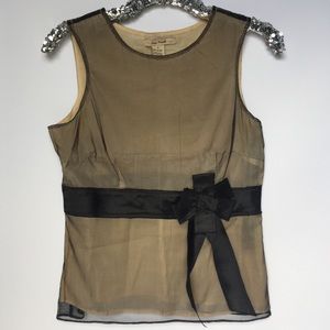 Free People Black Mesh Overlay Tank Sz. 6